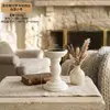 País Americano Simples Retrô Coluna Romana Castiçal de Madeira Decoração Ornamento Banquete Mesa de Jantar Ornamento Adereço de Foto