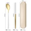 Conjunto de Talheres Portátil de Aço Inoxidável Garfo Colher Hashi Estilo Coreano Três Peças Presente para Exterior Estudante Com Logotipo Impresso