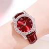 Nuevo Estudiante Moda Patrón de Sol Reloj para Mujer Tendencia de Moda para Mujer Brillo de Pedrería Correa de Cuero Brillante Casual Todo Fósforo Reloj de Cuarzo