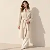Bata Abrigo Melard Otoño e Invierno, Abrigo de Lana Suli, Abrigo Max de Lana Doble Cara Elegante de Lana de Oveja para Mujer