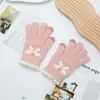 Guantes Cálidos Estilo Coreano para Invierno, Engrosados para Ciclismo, Separados por Dedos, a Prueba de Frío, Felpa de Cristal de Terciopelo para Pantalla Táctil, Lindos para Mujer Estilo Nuevo