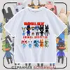 Nueva camiseta de manga corta de Roblox de animales para niños y niñas, top de algodón puro, camiseta básica de media manga 7