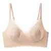 Ropa interior sin costuras para mujer, ultra delgada, para pechos grandes y pequeños, que contrae el pecho, anti-caída del pecho, sin aros, con orejas de conejo, sujetador de verano