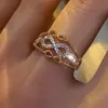 Moda Europea y Americana Transfronteriza Exquisito y Sencillo Símbolo del Infinito Elegante y Hermoso Anillo de Zirconia para Mujer