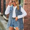 Tiroteo real independiente eBay Europa y Estados Unidos transfronterizo Amazon nuevo chaleco abrigo de mezclilla retro suelto casual tendencia para mujer