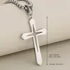 Moda Europea y Americana Colgante de Cruz de Acero Inoxidable Collar Unisex Joyería Cruz Hueca
