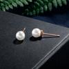 RAKOL 2022 nuevos aretes de perlas de moda japonesa y coreana para mujer ins nicho simple aretes pequeños de frijol