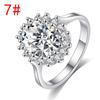 Comércio Exterior Amazon Diamante Mais Vendido Banhado a Ouro Branco Zircônia Venda Direta Anel de Princesa Estilo Coreano Moda Feminina Exagerado