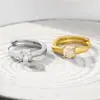 E6237 Brincos geométricos de prata 925 de esterlina, estilo coreano, minimalistas e versáteis, para mulheres, apresentando um design único e deslumbrante cravejado de diamantes