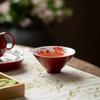 Taza Cónica Cerámica Pintada a Mano Bajo Esmalte Taza Maestra de Cerámica con Phalaenopsis Pintada Taza de Té Taza de Té Personal Juego de Té Kung Fu