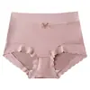Ropa interior de cintura alta para mujer, seda de hielo, verano, fina, transpirable, talla grande, chica rellenita, algodón puro, seda, entrepierna antibacteriana, shorts triangulares, cabeza
