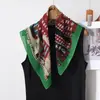 Pañuelo Cuadrado de Algodón Estilo Pintura al Óleo con Estampado de Arte Vintage, Pañuelo de Seda Decorativo Suave y Versátil, Nuevo Pañuelo de Cuello de Moda para Mujer