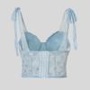 Explosiones Europeas y Americanas Camisola Sexy de Encaje con Lazo Decoración Romántica de Diamantes Ropa Interior y Exterior Sujetador de Ballenas