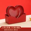 Prato de frutas em forma de coração vermelho festivo para casamento prato para bolo de amor lanche prato sala de estar banquete de casamento prato para doces de casamento frutas secas prato pequeno