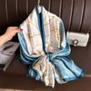 2023 Nuevo Li Jin satén verano bufanda protectora solar chal alargado estampado para mujer bufanda decorativa exterior toalla de playa