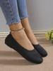 Sapatos Slip-On Rasos de Malha Fly-Knit Estilo Europeu e Americano Novo de Primavera e Verão para Mulheres, Mocassins Casuais Tamanho Grande