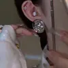 El Mismo Estilo que la Cuñada Loca ~ Pendientes de Aro de Metal Personalizados Retro, Elegantes Exagerados, Estilo Hong Kong, Pendientes de Alta Gama