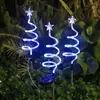 Luz de Cadena LED Espiral con Enchufe de Tierra Impermeable para Exteriores Solar Transfronteriza Luz Decorativa para Ambiente Exterior Patio