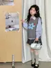 Conjunto de Chaleco y Camisa de Manga Larga para Niñas de Otoño Nuevo Ropa Infantil Conjunto de Dos Piezas para Niñas Infantiles Estilo Academia