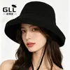Fábrica de Chapéu de Pescador de Veludo Chapéu de Sol de Aba Larga Atacado Outono e Inverno Unissex Casual Cor Sólida Estilo Japonês Chapéu Bucket Transfronteiriço