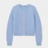Cárdigan de Punto Grueso de Lana de Alpaca Acme para Mujer, Otoño Cuello Redondo de un Solo Botón Holgado Abrigo Suéter 22100