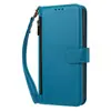 Funda de cuero con cremallera cruzada de color sólido para Apple 18 Pro Max, aplicable transfronteriza, ranura para tarjetas multifuncional, cubierta con soporte anticaída