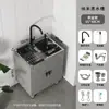 Gabinete de fregadero de acero inoxidable para cocina, fregadero integrado, gabinete de fregadero simple para el hogar, gabinete de fregadero de un o dos tazones