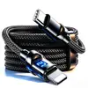 Cable de datos de carga súper rápida con pantalla digital de luz de carrera inteligente mejorada, adecuado para Apple 6-18, Huawei, Honor, Samsung, Xiaomi