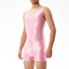 Europeo y Americano Transfronterizo Alto Elástico Aceite Iluminador Brillo Sedoso Suave Cuerpo Ropa Ajustada Sexy Sin Mangas Entrepierna Delantera Sin Costuras Transparente 7151