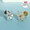 Joias para Piercing de Lábio e Unha de Lábio em Liga de Titânio G23 Argola de Lábio Flor de Unha de Lábio Joias para Lábio Joias com Rosca Interna Brincos de Liga de Titânio