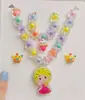 Set de Collar para Niñas Dibujos Animados Frozen Pequeña Princesa Collar Pendientes Regalo Caja de Almacenamiento de Joyería Accesorios para Niñas