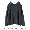 Sudadera con capucha de cachemira de color liso engrosada para mujer, holgada, casual, nueva para primavera, suéter pullover cálido, ropa exterior