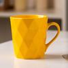 Taza de Cerámica Morandi con Diamantes Simple y Creativa Transfronteriza Color Sólido Rombos en Relieve Nórdicos Taza Mate