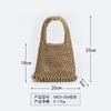 Bolsa de Mão de Corda de Algodão Colorida Bolsa Tecida à Mão Bolsa de Rede Vazada Feminina Bolsa de Balde para Férias na Praia Bolsa de Pulso