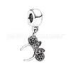 Panjia Cobre Branco Prata S925 Banhado Mickey Minnie Chapéu Pingente Acessórios diy Colar de Contas Pulseira
