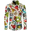 Camisas de Calle de Venta Caliente Transfronterizas Serie Navideña Estilo Urbano Camisas Impresas en 3D para Hombre Camisas Casuales de Moda