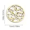 Accesorios para Joyería DIY Colgante de Madera Calada Flor de Ventana Virutas de Madera 60 mm-70 mm Al Por Mayor en Stock Madera Maciza