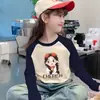 Camiseta Térmica de Cuello Redondo para Niñas, Ropa Interior de Manga Larga Raglán para Niños Medianos y Mayores, Moda Otoño/Invierno, Trendy