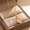 Venda quente transfronteiriça colar de aço titânio corpo inteiro luxo leve personalidade feminina moda banho ouro 18K corrente clavícula joia não desbota