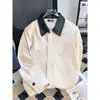 Chaqueta Retro Americana con Bloques de Color y Solapa para Hombre 2025 Otoño e Invierno Nueva Marca de Tendencia Chaqueta Abrigo Casual Versátil para Pareja