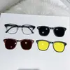 Gafas de Sol Magnéticas 3 en 1 Montura Cuadrada Clip-on Multifuncionales Gafas de Sol Retro de Moda de Gama Alta