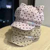 Nuevo Boina de Nube de Lunares Estilo Coreano para Mujer Primavera Verano Circunferencia de Cabeza Grande Versátil Boina de Artista Hace que la Cara se Vea Más Pequeña Boina de Brote