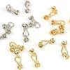 Fivela de botão de flor em ouro 14K com retenção de cor, fecho para corrente, pulseira, fecho de conexão de ponta, acessórios para joias DIY