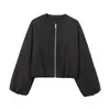 Comercio Exterior AliExpress Nueva Chaqueta Corta Piloto con Cremallera y Cuello Redondo de Material Suave Estilo Europeo y Americano 2026 Primavera/Otoño