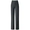 1007 Calça de Sarja Xadrez Wide-leg Primavera e Outono Calça Reta para Meia-idade Calça Solta para Mãe plus size Listrada Casual Calça Feminina para Meia-idade