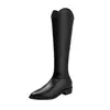 Oferta Especial Liquidação~Botas de Cavaleiro Baratas Femininas 2026 Novas Retrô Salto Grosso Cano Alto Botas Longas Fivela de Couro Botas Longas