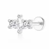 Aretes de plata de ley S925 brillantes con diamantes, aretes transfronterizos europeos y americanos al por mayor, tachuelas para piercing de cartílago en espiral interna