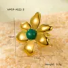 Anillo de Acero Inoxidable Francés Nuevo Transfronterizo No Descolorante Incrustado con Piedra Natural Diseño de Nicho Joyería de Gama Alta Venta al por Mayor