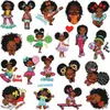 Parche de Tela Bordado Negro para el Día de la Independencia con Labios y Sello Bordado de Letras para Planchar Ropa Parche de Bolsa Negra de Cabello Rizado Parche Parche