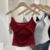 Camisola Feminina Base Interna Verão Novo Estilo Roupa Externa com Bojo Costas Bonitas Sutiã Peça Única Slim-fit Top Emagrecedor